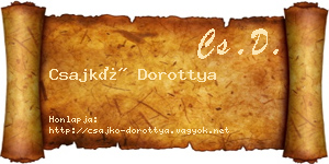 Csajkó Dorottya névjegykártya